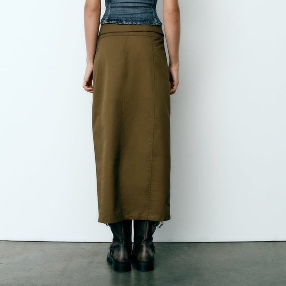 Zara foldover waist midi skirt - Picture 3 of 8